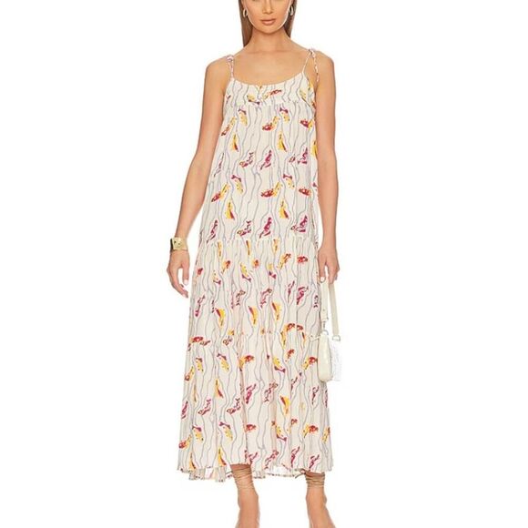 Natalie Miller Melanie Dress in Pisces Light Blue Fuchsia Sz. S - Picture 1 of 8
